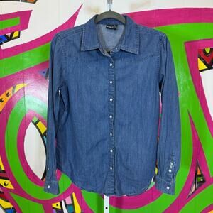 Cruel Denim, Pearl Snap Shirt with Fringe. Size Medium. Excellent condition!